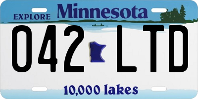 MN license plate 042LTD
