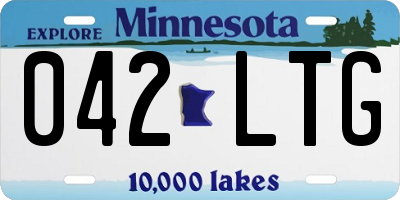 MN license plate 042LTG