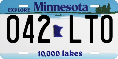 MN license plate 042LTO