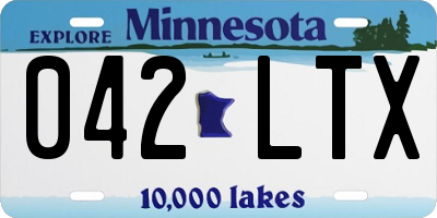 MN license plate 042LTX