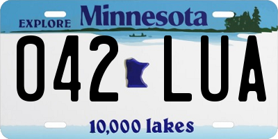 MN license plate 042LUA