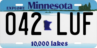 MN license plate 042LUF