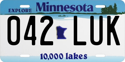 MN license plate 042LUK