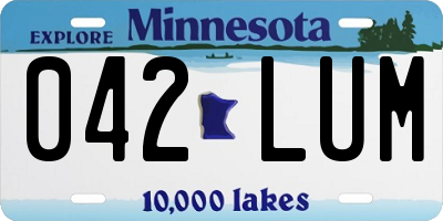 MN license plate 042LUM