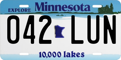 MN license plate 042LUN