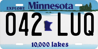 MN license plate 042LUQ