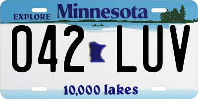 MN license plate 042LUV