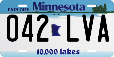 MN license plate 042LVA