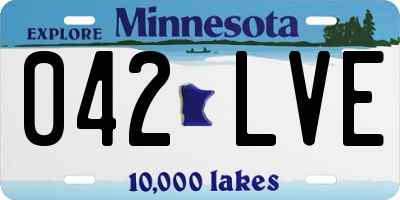 MN license plate 042LVE