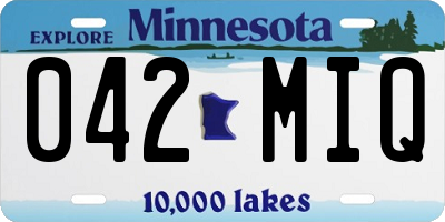 MN license plate 042MIQ