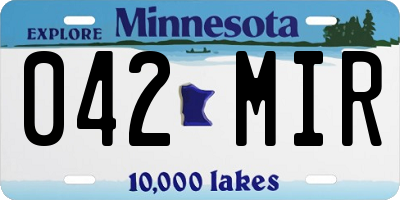 MN license plate 042MIR