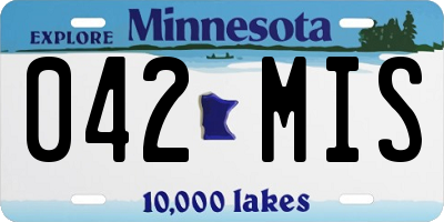 MN license plate 042MIS