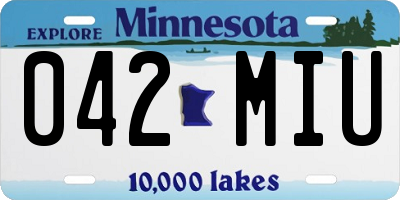 MN license plate 042MIU