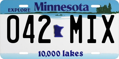 MN license plate 042MIX