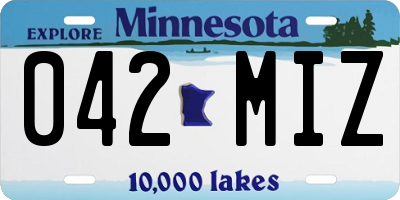 MN license plate 042MIZ
