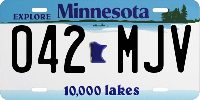 MN license plate 042MJV