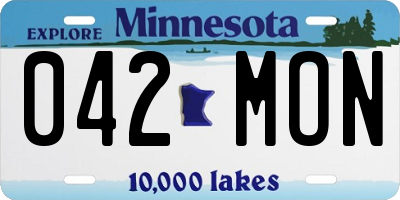 MN license plate 042MON