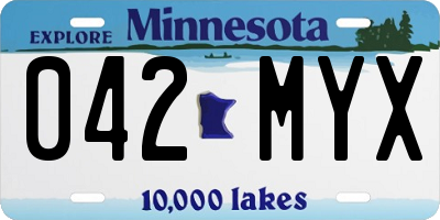 MN license plate 042MYX