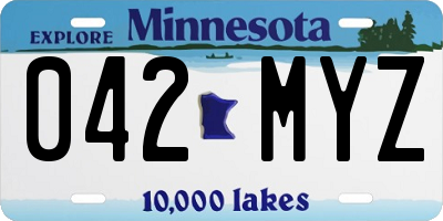 MN license plate 042MYZ