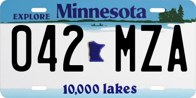 MN license plate 042MZA