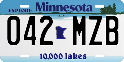 MN license plate 042MZB