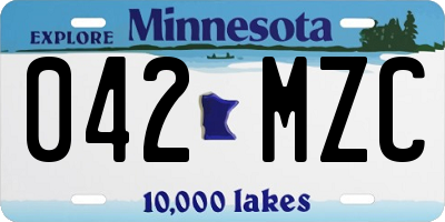 MN license plate 042MZC