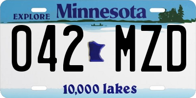 MN license plate 042MZD