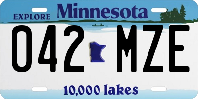 MN license plate 042MZE