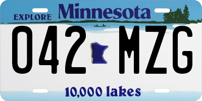 MN license plate 042MZG