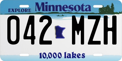 MN license plate 042MZH