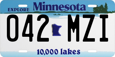 MN license plate 042MZI