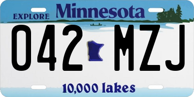 MN license plate 042MZJ