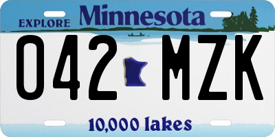 MN license plate 042MZK