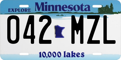 MN license plate 042MZL
