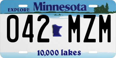 MN license plate 042MZM