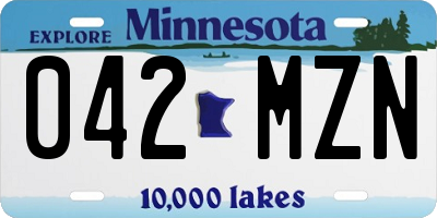 MN license plate 042MZN