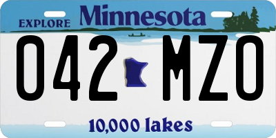 MN license plate 042MZO