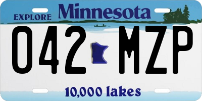 MN license plate 042MZP