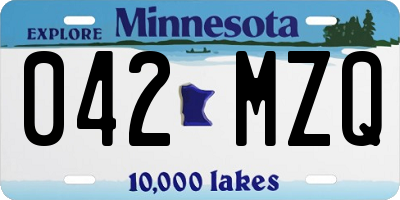 MN license plate 042MZQ