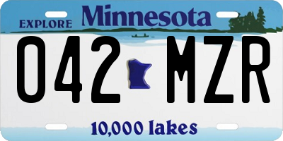 MN license plate 042MZR