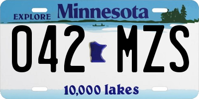 MN license plate 042MZS