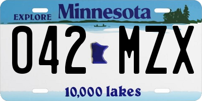 MN license plate 042MZX