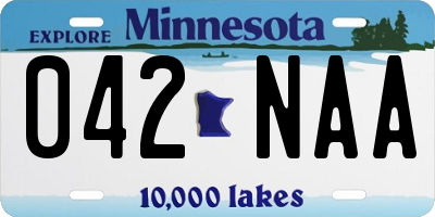 MN license plate 042NAA