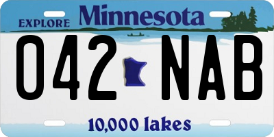 MN license plate 042NAB