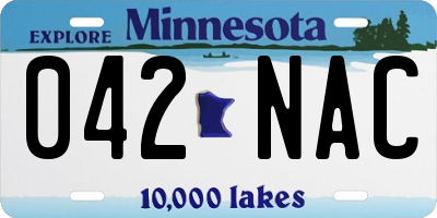 MN license plate 042NAC