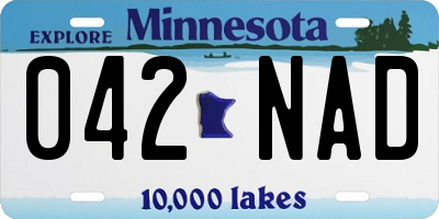 MN license plate 042NAD