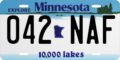 MN license plate 042NAF