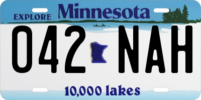 MN license plate 042NAH
