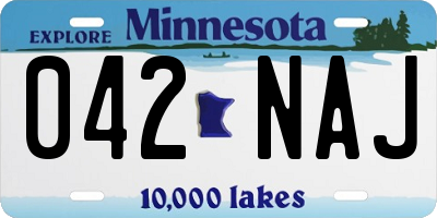 MN license plate 042NAJ