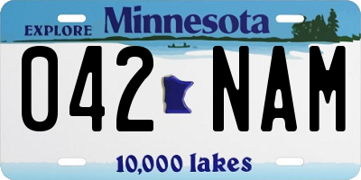 MN license plate 042NAM